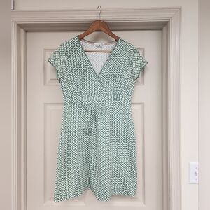 Boden Green Geometric Wrap-Style Midi Dress